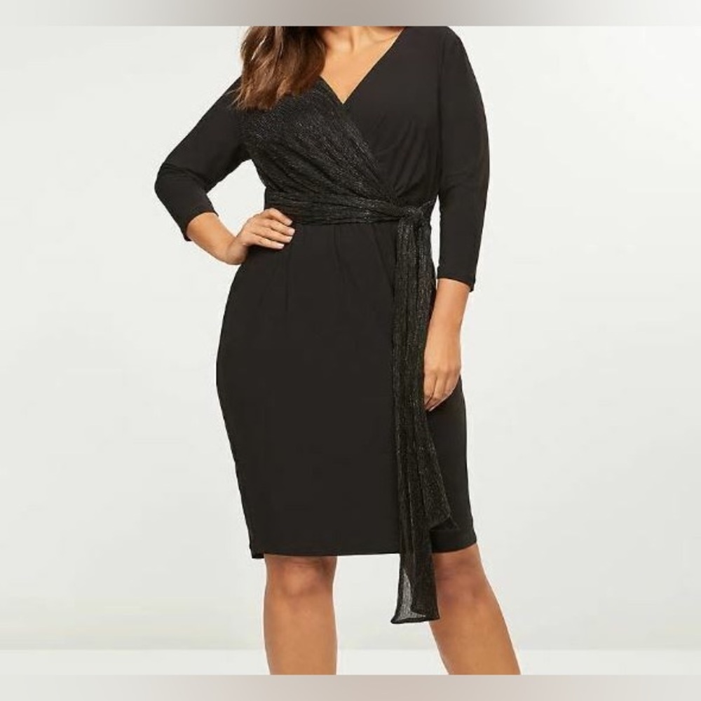 Lane Bryant Shimmer Faux-Wrap Dress size 16 NWT